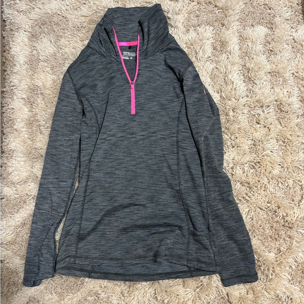 Nike Gray Sweatshirt with Pink Accents Long Sleeve
